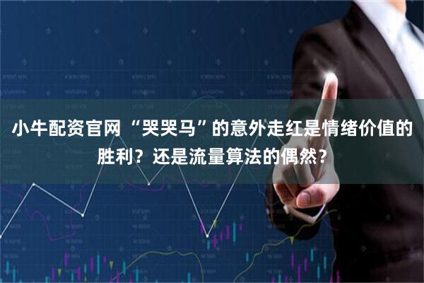 小牛配资官网 “哭哭马”的意外走红是情绪价值的胜利？还是流量算法的偶然？